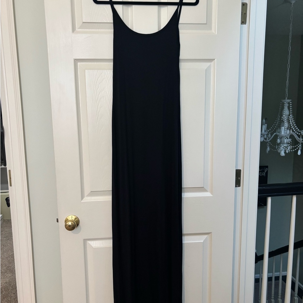Blue and Cream Brand Black Maxi Dress